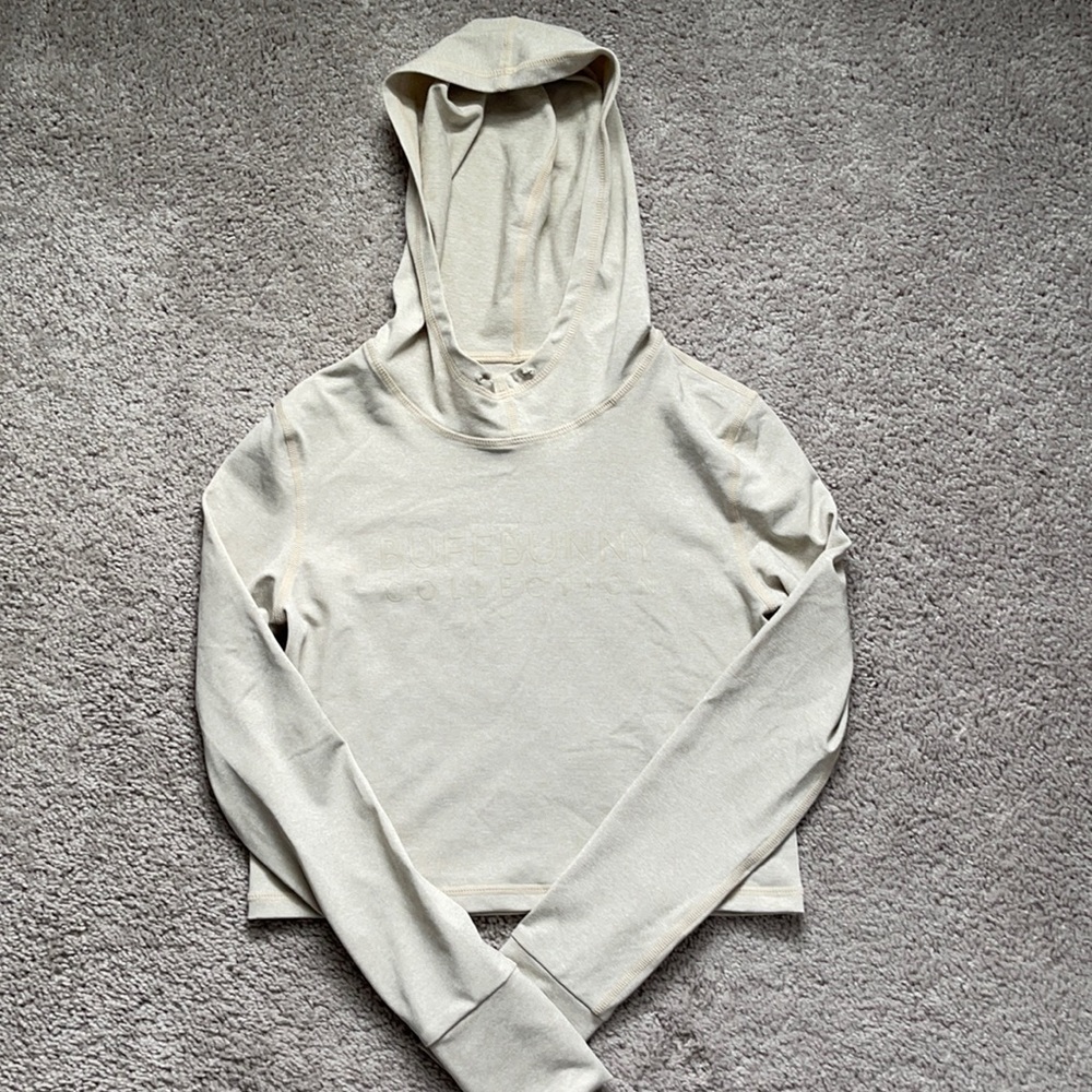 Long sleeve athletic crop top hoodie - BuffBunny